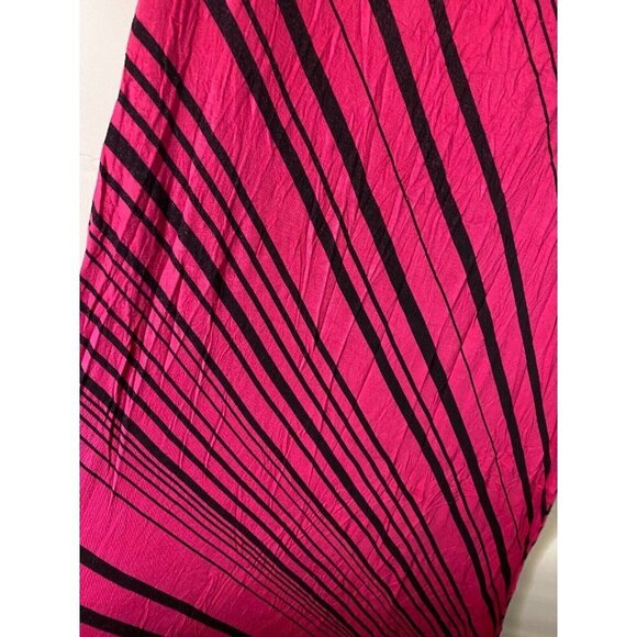 APT 9 WOMENS SIZE PM PETITE MEDIUM PINK BLACK MAXI DRESS LONG SLEEVELESS - Picture 2 of 3